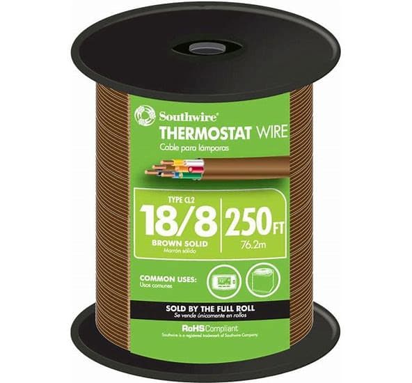 250 ft. 18/8 Brown Solid CU CL2 Thermostat Wire