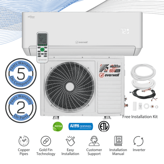 1TON Everwell 12.000BTU (outdoor condenser)